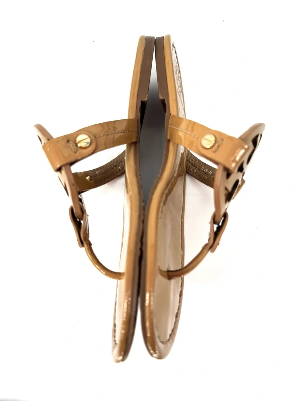 Tory Burch Miller Sandals Tan Patent Leather 6.5